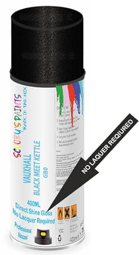 SCOOBYS PAINTS BACK IN THE MIX Direct Gloss Aerosol Spray Paint For Vauxhall Black Meet Kettle Code: Gb0 No Lacquer Required