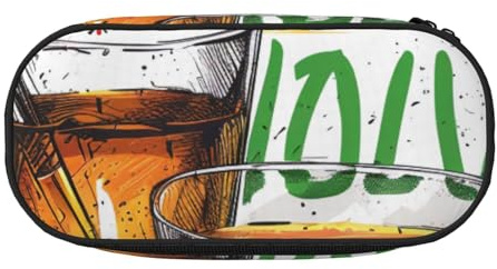 BNVSADC Federmäppchen mit Mexiko-Flagge und Tequila, bedruckt, Doppelreißverschluss, Stifteetui, Tasche, Halter, Büro, Schule, Organizer, Schreibwarentasche für Studenten, Teenager, Jungen, Mädchen,