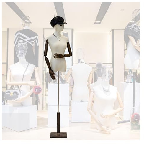 schneiderpuppe Schneiderpuppe Damenbüste Weiblich, Einstellbar Schneider Dummy Torso Schneiderbüste Mit Kopf Holzhände, Schaufensterkörper Anzeigen Für Kleid Schmuck Display for Clothing Shop Dresses(