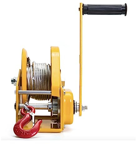 Handseilwinde, 1800LB Handkurbel-Zweiwege-selbstsichernde manuelle Winde, kleine tragbare Haushalts-Traktionshebemaschine mit manueller Bremswinde, für Bootsanhänger Caravan Marine