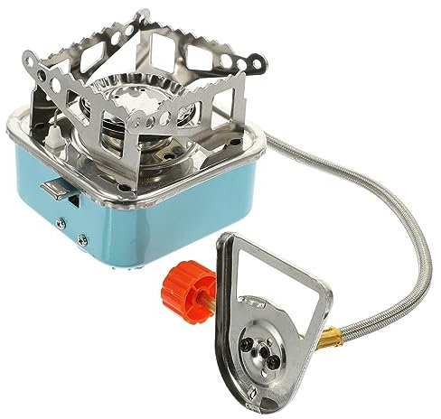HOMSFOU Tragbarer Faltbarer Camping Gaskocher Aus Edelstahl Klein Mit Befestigung Leicht Für Outdoor Wandern Reisen