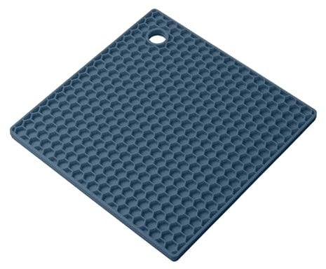 Zeal Heat Resistant Non-Slip Honeycomb Texture Trivet Mat, Silicone,17 x 17 x 1cm (Provence Blue)