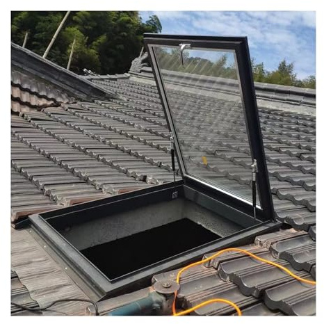 Großes Dachfenster und Oberlicht, Tageslichttür für den Keller mit doppelschichtigem gehärtetem Glas, robuste Dachluke für Flur, Dachboden, Treppe, Garage (50 x 70 cm)
