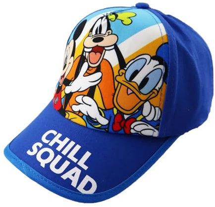Disney Mickey & Friends Kinder-Basecap (Gr. 52–54) – Offizielles Design mit Mickey, Goofy & Donald – Perfekter UV-Schutz für Sommerabenteuer, Farbe: Blau, Bekleidungsgröße: 54