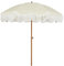YNZUNMY Sombrilla Flecos, Sombrilla Playa Sombrilla Bohemia con Flecos for Patio al Aire Libre, 2 Metros, UPF50+, con borlas, Poste de Acero y botón de inclinación.(Light Beige)
