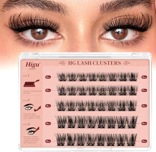 Higu clace Pestañas autoadhesivas, kit pestañas Mix 10-16 MM, pestañas postizas naturales, kit de extensiones de pestañas, apto para principiantes (Natural 10-16mm)