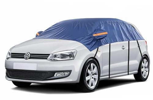 Svnqney Halbgarage 10 Schichten Wasserdicht Atmungsaktiv Autoabdeckung für VW Polo 1981-2024