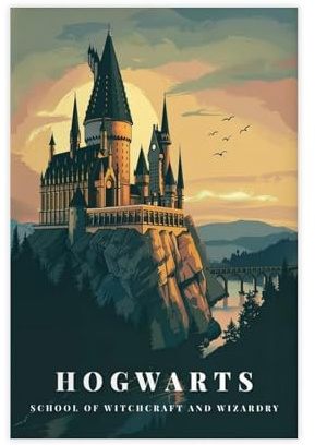 QITJSGD Hogwarts-Poster, Leinwand-Poster, Schlafzimmerdekoration, Landschaft, Büro, Raumdekoration, Geschenk, 40 x 60 cm