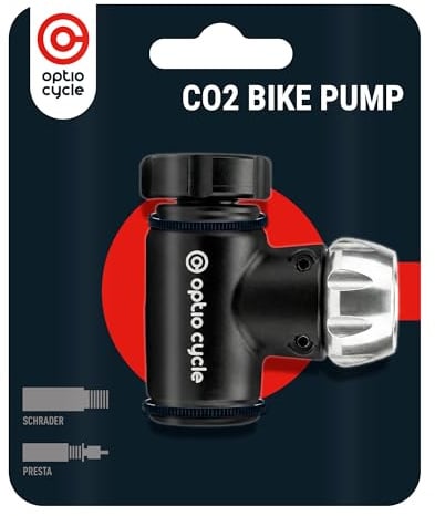Fahrrad CO2 Pumpe – Tubeless CO2 Luftpumpe | CO2 Inflator mit Luftstromkontrolle für Presta und Schrader | Fahrradpumpe CO2 für MTB, Rennrad, Ebike | Kartuschenpumpe Fahrrad