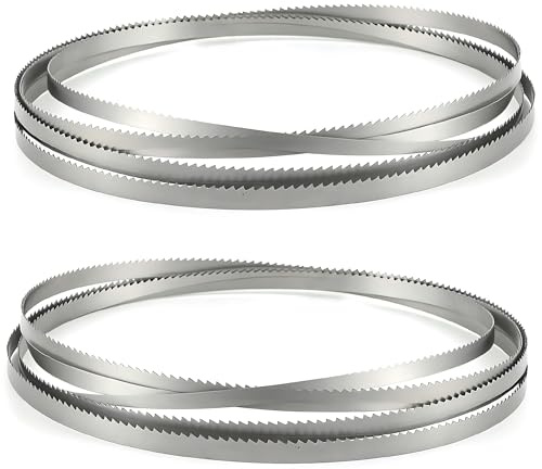 2Pcs Carbon Steel Bandsaw Blades for Wood Cutting, 1400mm, Multiple TPI | for Softwood, Hardwood and Plastic, Compatible with Most Band Saw Machines