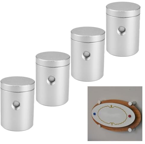 Tidevib Glasklemme, Wandhalterung, Spiegel und Glasscheibe, Halterung aus Aluminiumlegierung mit Schrauben, 6 mm für maximale Dicke, 4 Stück