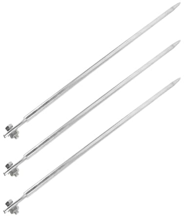 MUCKLILY Lot de 3 Piquets de Mise à Terre Galvanisés 50 Cm – Tiges Électriques Domestiques Robustes pour Prise de Terre, Clôtures, Générateurs et Installations Extérieures Sécurisées