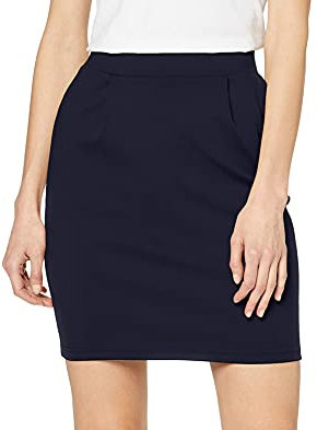 ICHI IHKATE SK Damen Kurzer Rock Minirock mit Stretch und Elastikbund, Größe:XS, Farbe:Total Eclipse (14044)