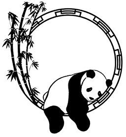 Niedlicher Panda-Wandaufkleber aus Bambus für Wohnzimmer, Schlafzimmer, Dekoration