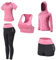JULY'S SONG Yoga Kleidung Anzug 5er-Set Trainingsanzug Laufbekleidung Gym Fitness Kleidung (Pink, XL)