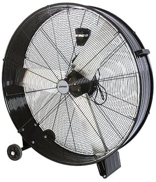 Zephir ZDM90CM Ventilatore Industriale da Terra Professionale con Ruote Struttura Interamente in Metallo Superpotente Pala 90 cm Gabbia 3 velocità selezionabili Motore da 360W, Nero