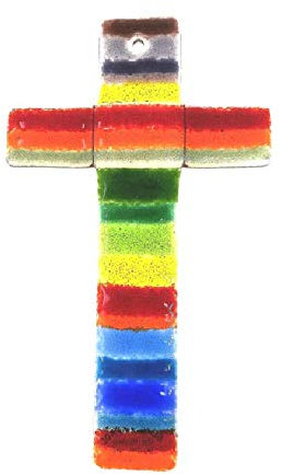 Kinder Kreuz aus Glas. Ein edles und modernes Wandkreuz aus Fusing Glas