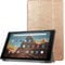 SATURCASE Case for Amazon Fire HD 10 2019 Released (9th Generation), PU Leather Flip Foldable Folio Stand Protective Tablet Cover with Auto Sleep/Wake Function (Rose Gold)