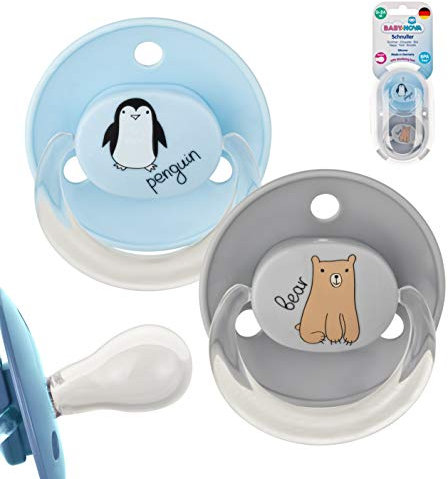 Baby Nova Kirschschnuller Uni 0-24M Silikon 2Stk. (Blau/Grau)