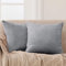 Deconovo 2er Set Samt Kissenbezüge Sofa Kissenbezug Zierkissenbezüge Weich Dekokissen Sofakissen Couchkissen Dekor Schlafzimmer Kissenhülle Wohnzimmer Kissenhüllen Couch Büro, 45x45 cm, Grau