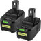 LabTEC RB18L50 Lot de 2 Batteries de Rechange, au Lithium, 5000 mAh, 18 V, pour Ryobi 18 V, BPL-1815, BPL-1820G, BPL1820, BPL18151, P102, P103, avec témoin Lumineux de contrôle