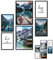 bilderreich Poster 6er Set Beidseitige Bilder - Stilvolle Home Deko für Schlafzimmer und Wohnzimmer | Poster Vintage Set Bergsee Natur A4 | A5