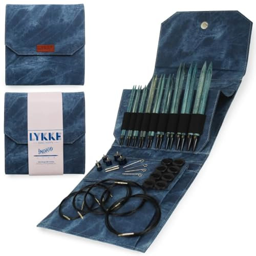 Lykke Stricknadel-Set mit langer Spitze (Indigo).