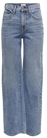 ONLY ONLHOPE EX HW Wide DNM REA345 Noos Jeans, Light Blue Denim, 32W / 34L Femme