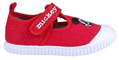 CERDÁ LIFE'S LITTLE MOMENTS Sportschuhe Mickey Mouse Sommer Kinderschuhe Klettverschluss | Stoff Schuhe Kinder Jungen-Offizielle Disney Lizenz | Größe 22, Rot, EU