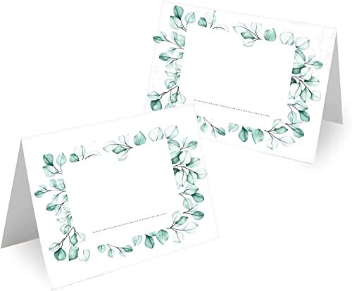 Marque place mariage noel anniversaire 7,4 x 10,5 cm - Porte nom table pour écrire en nombreux modèles différents (100x pièces, Design 2)
