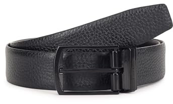 Calvin Klein Herren ADJ/REV Domed PB 35MM Gürtel, Black/Textured, 80