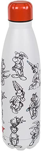 Out of the blue Trinkflasche Wasserflasche Bottle Asterix Edelstahl 500ml, Weiß Schwarz Rot