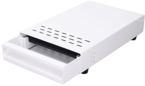 Wakects Kaffee-Klopf-Box-Behälter, Edelstahl-Gummi-Kaffeemühlen-Klopf-Box-Rückstands-Pulver-Eimer-Schublade Verdickter Espresso-Satz-Behälter mit Klopf-Stick für Home Cafe Shop 7,1 X 11 X 2 in(Weiß)