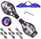 Bueuwe Waveboard Kinder ab 10 Jahre, Snakeboard mit Leuchtrollen, Street Waveboards mit Tasche und Zubehör, Skateboard für Mädchen und Junge, 86,5x22,5x12 cm,Schwarz