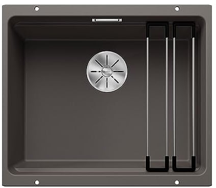 BLANCO ETAGON 500-U | Granitspüle aus SILGRANIT vulkangrau | Einbauart: Unterbau | für 60 cm breite Unterschränke | Durchdachtes Systemkonzept mit vielseitig verwendbaren ETAGON-Schienen