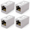 HB-DIGITAL 4x RJ45 LAN Kupplung CAT 7 Ethernet Netzwerk Verbinder Kabel Verlängerung für Netzwerkkabel, Patchkabel Adapter bis zu 10-Gigabit geschirmtes Doppelbuchse