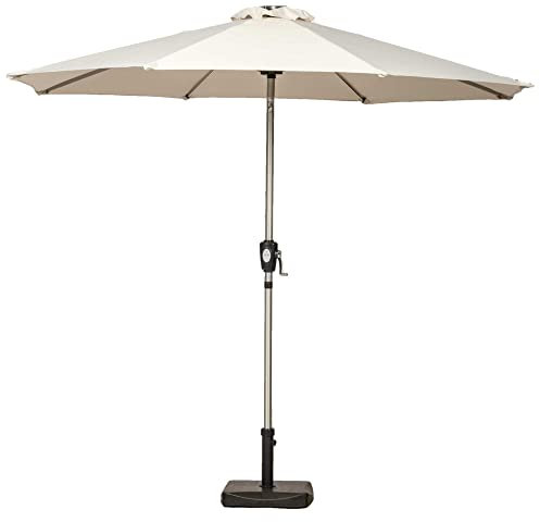 Royalcraft LED Crank and Tilt Parasol - 2.7m Ivory