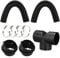 Diesel Standheizung Zubehör 75mm T-Rohr-Set Warmluftschlauch 75mm Auto Heizung Warmluftauslass Entlüftungsschlauch Clips Set Auto Heizung Rohr Kanal Autoluftheizer Zubehör Luftauslassset Webasto