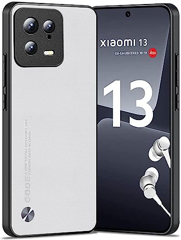 Puxssul für Xiaomi 13 5G Hülle, weiche TPU Kunstleder Hülle,Extrem leichte Ultraleichte Kameraschutz Lederhülle für Xiaomi Mi 13 (Weiß)