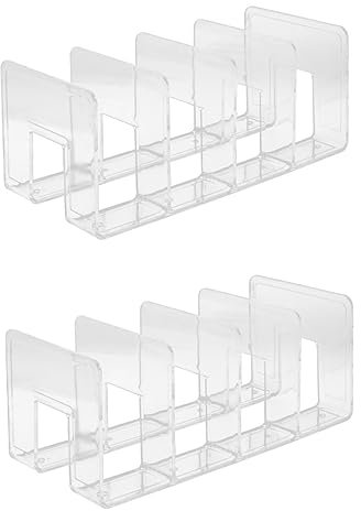 Ciieeo 2 Pièces 4 -Livres Porte-Revues De Bureau Séparateurs D'Étagères Séparateurs De Fichiers Verticaux Étagère En Plastique Cadres En Plastique Décoration De Bureau Organisateur