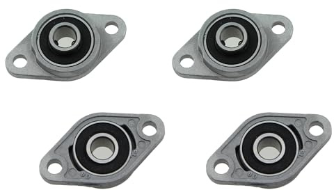 TAODAN 4pcs KFL08 8mm ID Silver Zinc Alloy Pillow Block Flange Bearing Self-Alignment