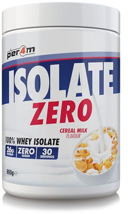 Per4m Isolate Zero, hochreines Proteinisolat, maximaler Proteingehalt bei minimalem Fett & Zucker, laktosereduziert & gut verträglich, für Kraft & Schnelligkeit täglich – Cerealien-Milch – 900g