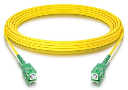 10Gtek SC/APC a SC/APC Cavo Fibra Ottica 15-meter, 9/125 Monomodale, Compatibile con TIM Fibra, Vodafone Fibra, Wind Fibra e Tre Fibra