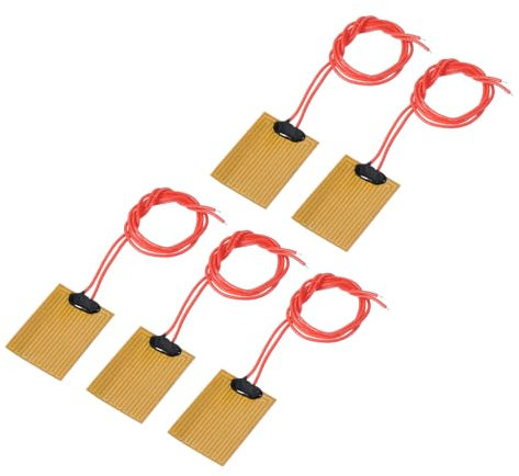 sourcing map Heater Film Heating Plate, 5V 1W Polyimide Heat Pad, Adhesive PI Heater Elements Film 40mmx30mm Heater Strip for Constant Temperature, Pack of 5