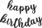 TONIFUL Schwarzes Happy Birthday Banner - Vorbespannt, NO DIY - Geburtstag Party Dekoration Mit Glitzer Girlande in Schrift - Gebrauchsfertig
