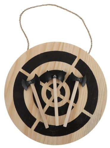 Happyyami 1 Set Wooden Pendant Kids Toss Toy Foam Throwing Game Wooden Handicraft DIY Wooden Crafts Astetic Room Decor Dart Decor Ornament DIY Dart Toys Household Stainless Steel Small Ax