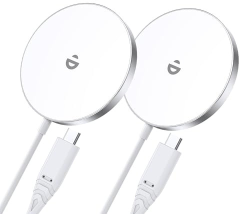 RoRoSkin Mag-Safe Ladegerät für iPhone [2 Pack], Magnetisches Kabelloses Induktive Ladestation für iPhone 16/15/15 Pro/15 Pro Max iPhone 14 13 12 Serien und AirPods Magnetic Wireless Charger Pad
