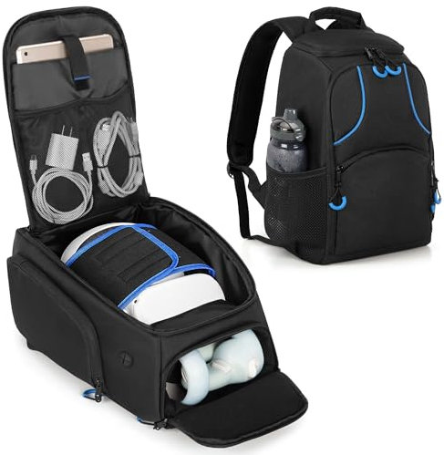 PGmoon Aufbewahrungstasche für Oculus Meta Quest 2/3/3S/Pro & VR Elite Gurt und Controller, Reiserucksack mit viel Platz für Zubehör (Patent Design)