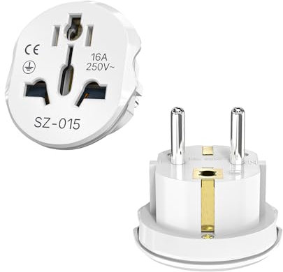 2 Stücke Universal Steckdosen Adapter,Adapter China Deutschland Stecker,Stecker Adapter China auf Europa,Universal Adapter für Europa, USA,UK,Thailand,Schweiz,China,Italien