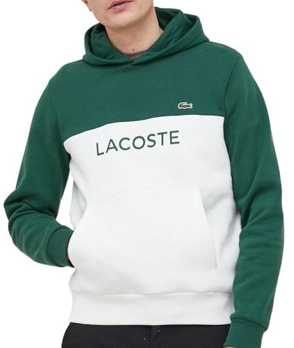 Lacoste Sweat à Capuche Vert/Blanc Homme SH8366 Vert XXL